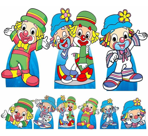 Imagem 1 de 5 de Kit Totem Festa Patati Patatá Infantil Mdf3mm 9 Peças
