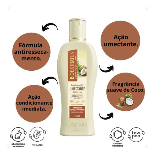 Condicionador Bio Extratus Umectante Óleo De Coco 250ml