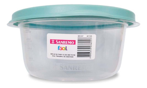 Pote Plástico Com Tampa Vasilha De Cozinha Redondo 620ml