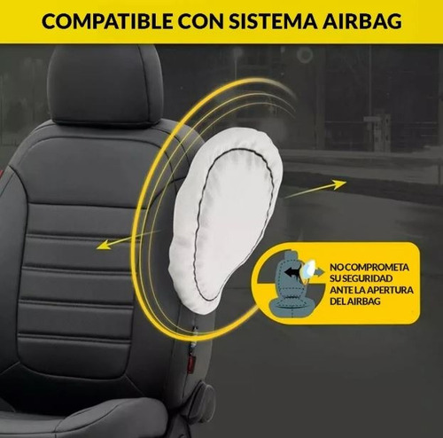 Imagen 2 de 3 de Cubre Asiento Eco Cuero Auto Simil Cuero Premium