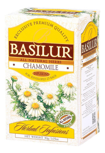 Te Basilur Manzanilla Chamomile Caja 25 Bolsas