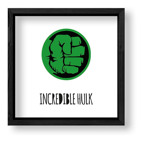 Cuadros Decorativos 20x20 Box Negro Incredible Hulk