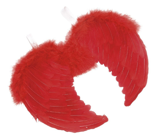 Imagen 1 de 2 de Alas Angel Plumas Rojas Chicas Disfraz Halloween Cotillon