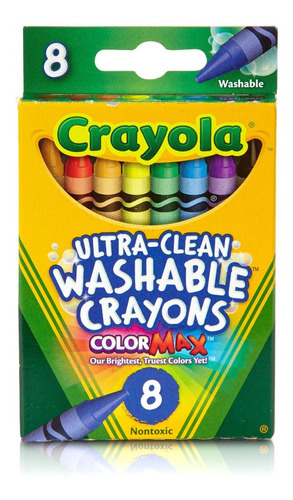 Crayola: Caja X 8 Crayolas Lavables - Medida 9.21 X 0.79