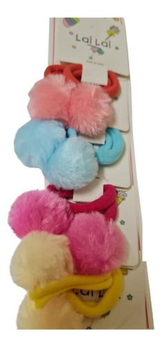 20 Elásticos Para Cabelo Pompom Maria Chiquinha Colorida