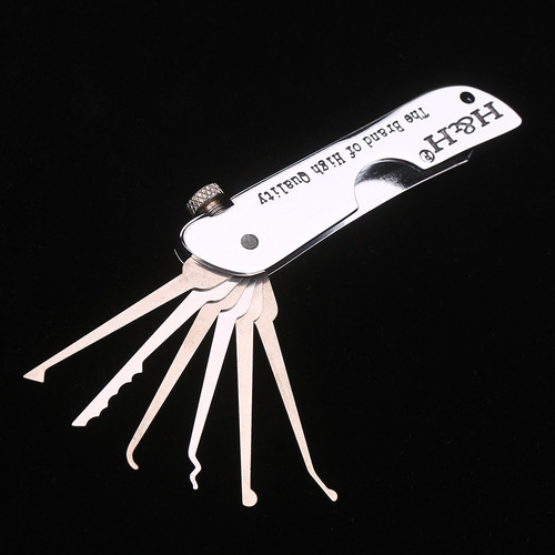 Lock Picking Set Dobrável 7 Em 1 Aço Inoxidável Lock Pick