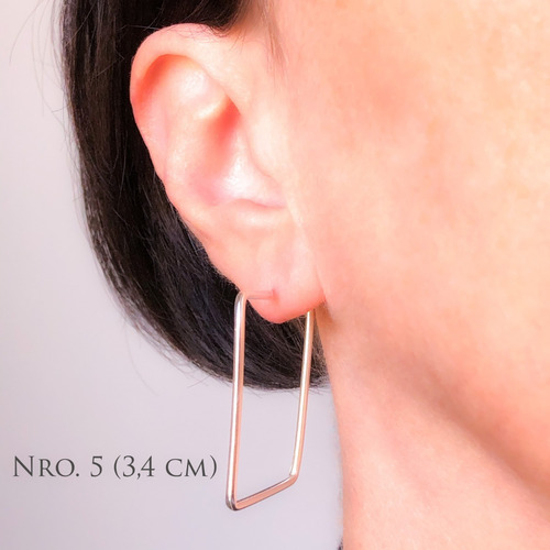 Imagen 7 de 10 de Aros Argollas Cubanos Cuadrados 1,6 Cm De Plata 925 (ed1)