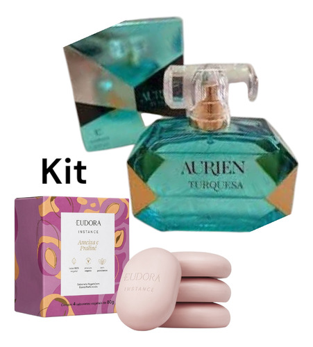 Kit Aurien Turquesa Deo Colônia Eudora 100ml - Feminino. Volume Da Unidade 100 Ml