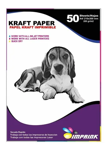 comprar Papel Kraft 200grs Ecologico Imprimible Tamaño A4\u002F100hojas