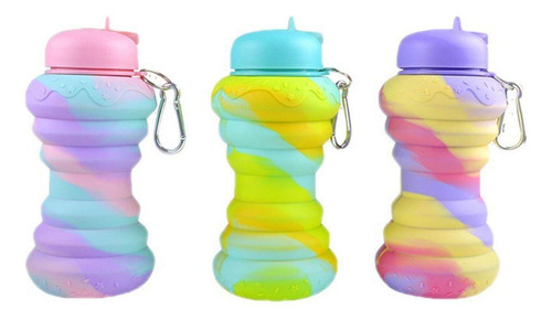 _ Botella De Agua Plegable, Reutilizable, De Silicona, A