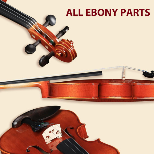 Conjunto De Violín Aileen, Violín De Madera Solid De Tamaño