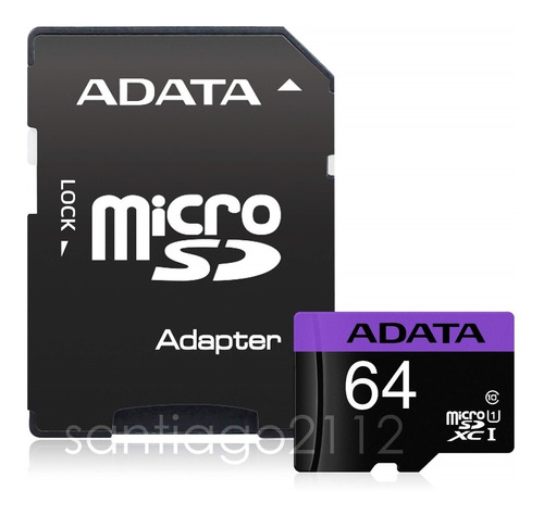 Memoria Micro Sd 64 Gb Adata Premier Sdhc Sdxc Uhs-i Clase10