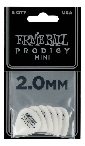 Pack De Puas Ernie Ball Prodigy Mini 6 Unidades 2mm Blanca