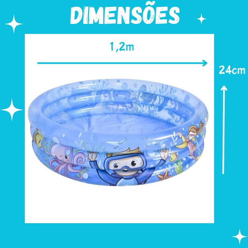 Piscina Inflável Infantil Fundo Do Mar 88,5l Pvc