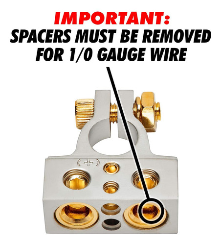 Installgear 0/4/8 Or 10 Gauge Battery Terminals With Shims -