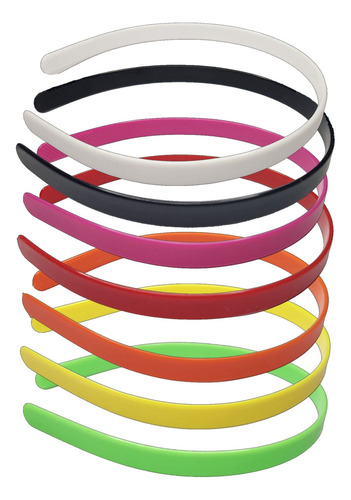 Vincha Plástica 1cm Para Forrar Color Deco Cotillon X 50u Rojo