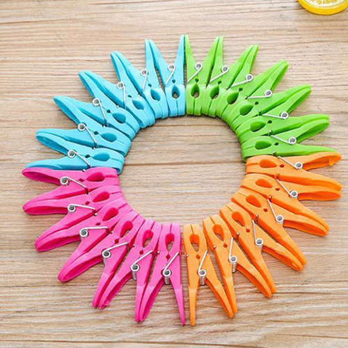 24 Alfileres De Plástico Para Ropa Sucia, Colores Para Colga