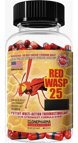 Red Wasp 25 60 Caps Clone Pharma Termogênico Usa Cetogênica