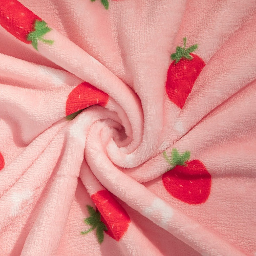 Cobertor Para Bebé Suave De (70cmx100cm), Cobija Rosa-fresas