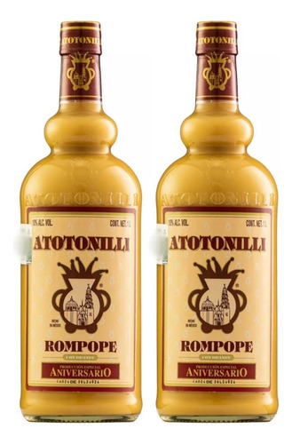 Duo Pack Rompope Atotonilli Con Brandy Premium 1000 Ml