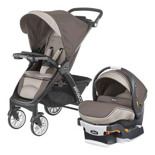 Carriola de paseo Chicco Bravo LE Trío travel system latte con chasis color negro