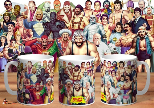 Taza De Ceramica Titanes En El Ring Retro Tv 4k Art