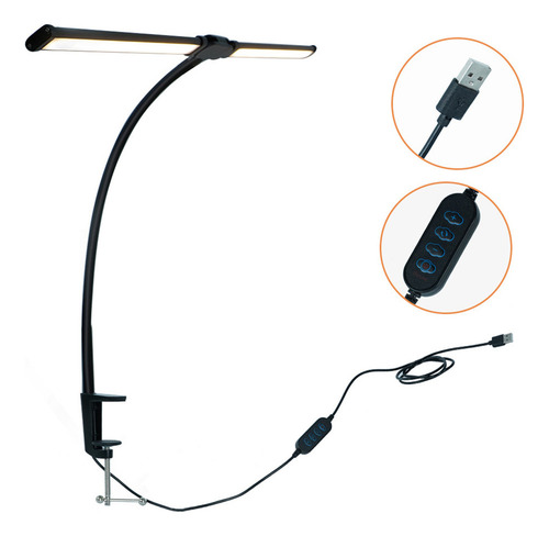 J Lámpara De Escritorio Con Protección Ocular Led Doble