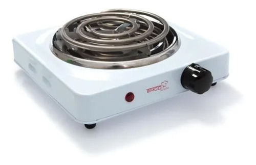 Parrilla Eléctrica De 1 Quemador Con Termostato Timco Pe-01 Color Blanco 110V