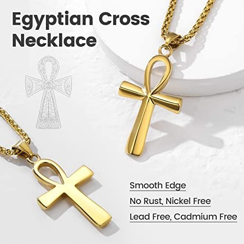 Collar Con Colgante De Cadena De Cruz Ankh Copta Egipcia Gra