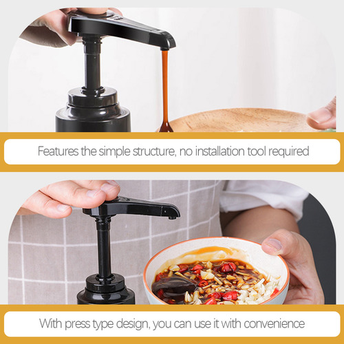 Oil Bottle Soy Sauce Bottle Press Pump Syrup Bottle 4 Pcs