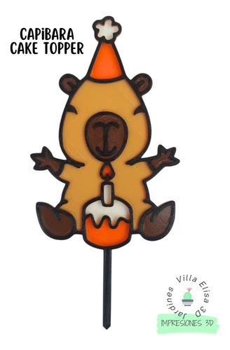 Capybara Cake Topper Cumpleaños Chocolate Capybara