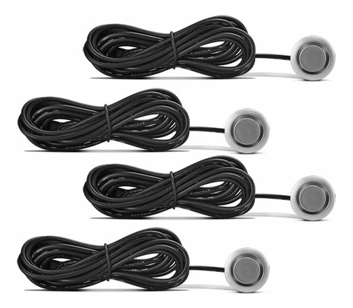 Sensor De Ré 4 Sensores Prata Estacionamento Display Led Kit