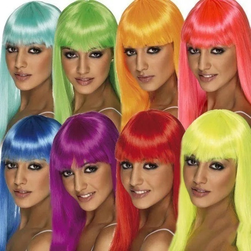 2 Peruca Longa Varias Cores Cosplay Festas Baladas Fantasias