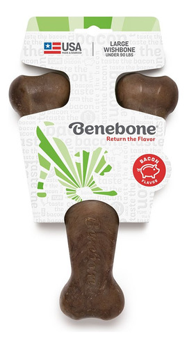 Osso De Nylon Benebone Wishbone Bacon Pequeno- Made In Usa