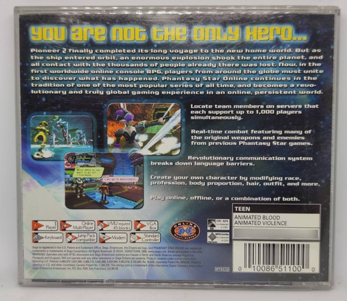 Phantasy Star Online Y Demo Sonic Adventure 2 Sega Dreamcast (Usado)