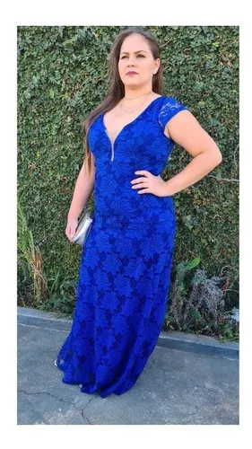 Vestido de madrinha store azul klein