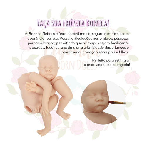 Kit 3 Boneco Bebê Reborn Molde Levi 43cm Olho Fechado