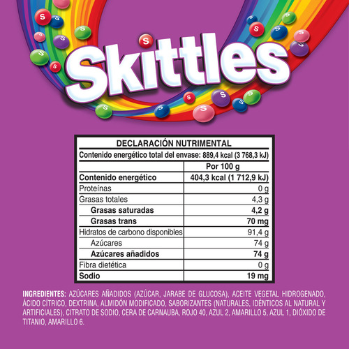Caja De Dulces Skittles Moras Caramelo Suave Confitado 10 Pz
