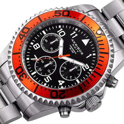 Reloj Akribos Xxiv Ak950 Diver Acero Inoxidable !!! + Regalo