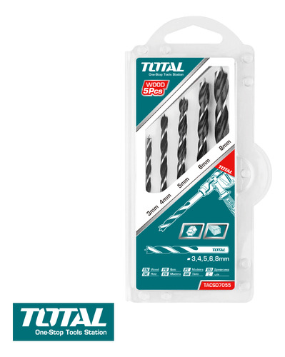 Set Juego De Mechas Para Madera Y Pvc X 5 Pz Total Tacsd7055