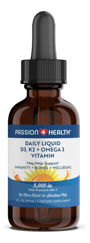 Passion 4 Health Vitamina D3 Líquida Orgánica 5000 Ui