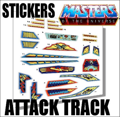 Stickers Attack Track Masters Of Universe Heman Vintage 