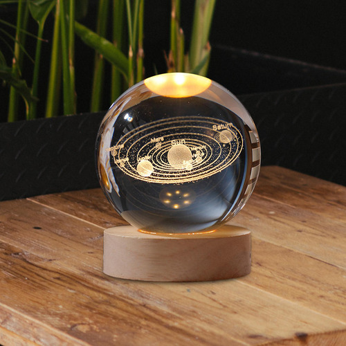 Lámpara De Noche Con Bola De Cristal De 60 Mm Con Base Para