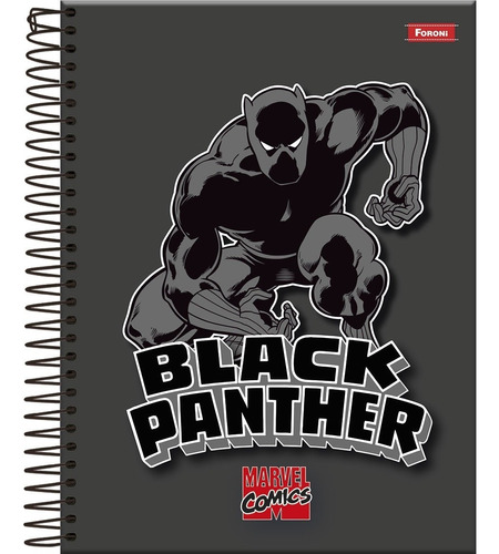 Caderno Colegial 10 Máterias Marvel Comics 160 Fls - Foroni Cor Preto