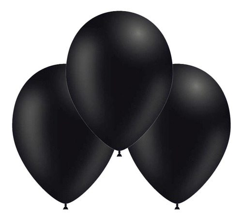 Globo Liso 9 Pulgadas 25 Unidades Tuky Color Negro