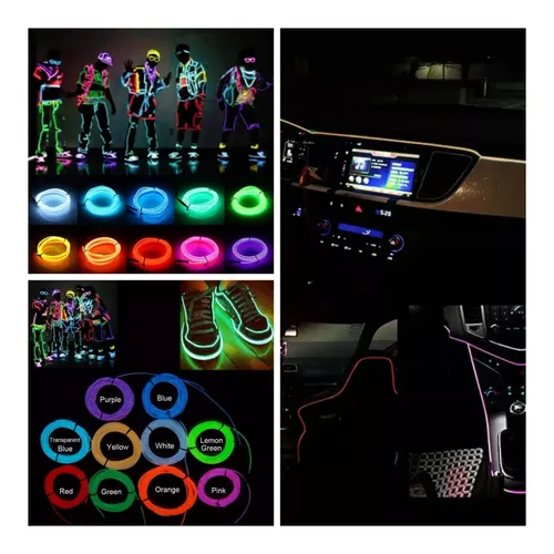 1 Hilos Neon Led Luminoso Moto Carro Bici 5mtr Mil Usos