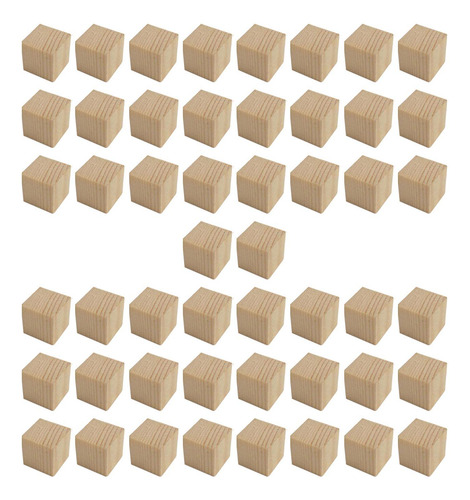 50 Bloques De Madera Apilables, Bloques Cuadrados De Conteo