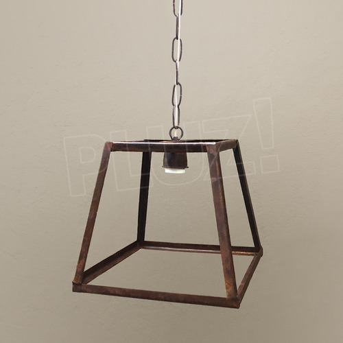 Imagen 3 de 9 de Lámpara Colgante Cubo Prisma 1 Luz - Hierro Óxido