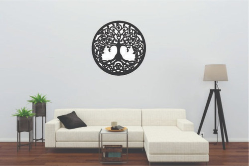 Mandala Árvore Da Vida Mdf Pintado 3d Quadro Decoração Br/pr