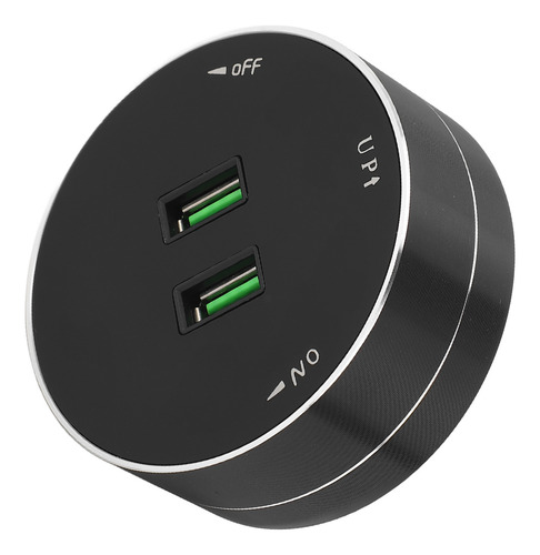 Black Electric Plug Adapter Cordless Power Track Dual Usb